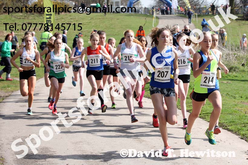 Girls under-15s 5k road race, 2018 ERRA Under-17s and Under-15s 5k Champs, Sutton Coldfield. Photo: David T. Hewitson/Sports for All Pics